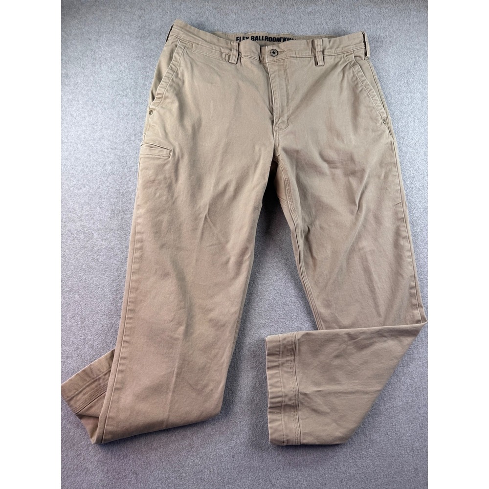 Duluth Trading Co Flex Ballroom Khakis Mens 36x30 Tan Standard Fit Pants 75288B
